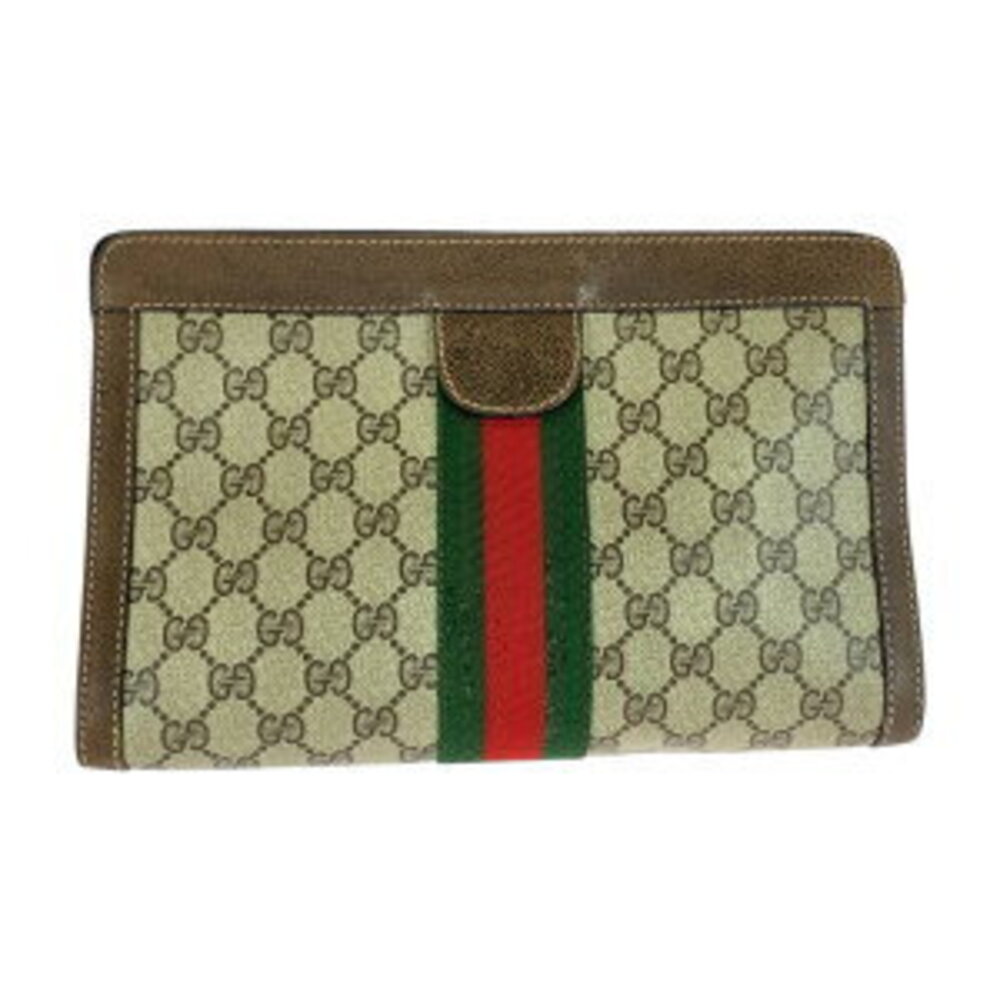 Gucci GG Tan Brown Sherry Beige Supreme Bag Shoulder Line Leather